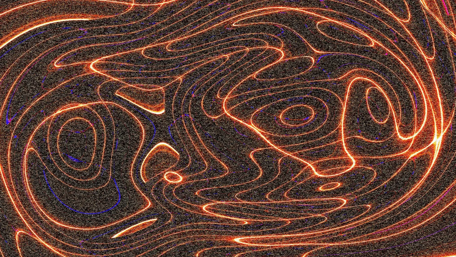 Swirling orange lines like the paths of charged particles