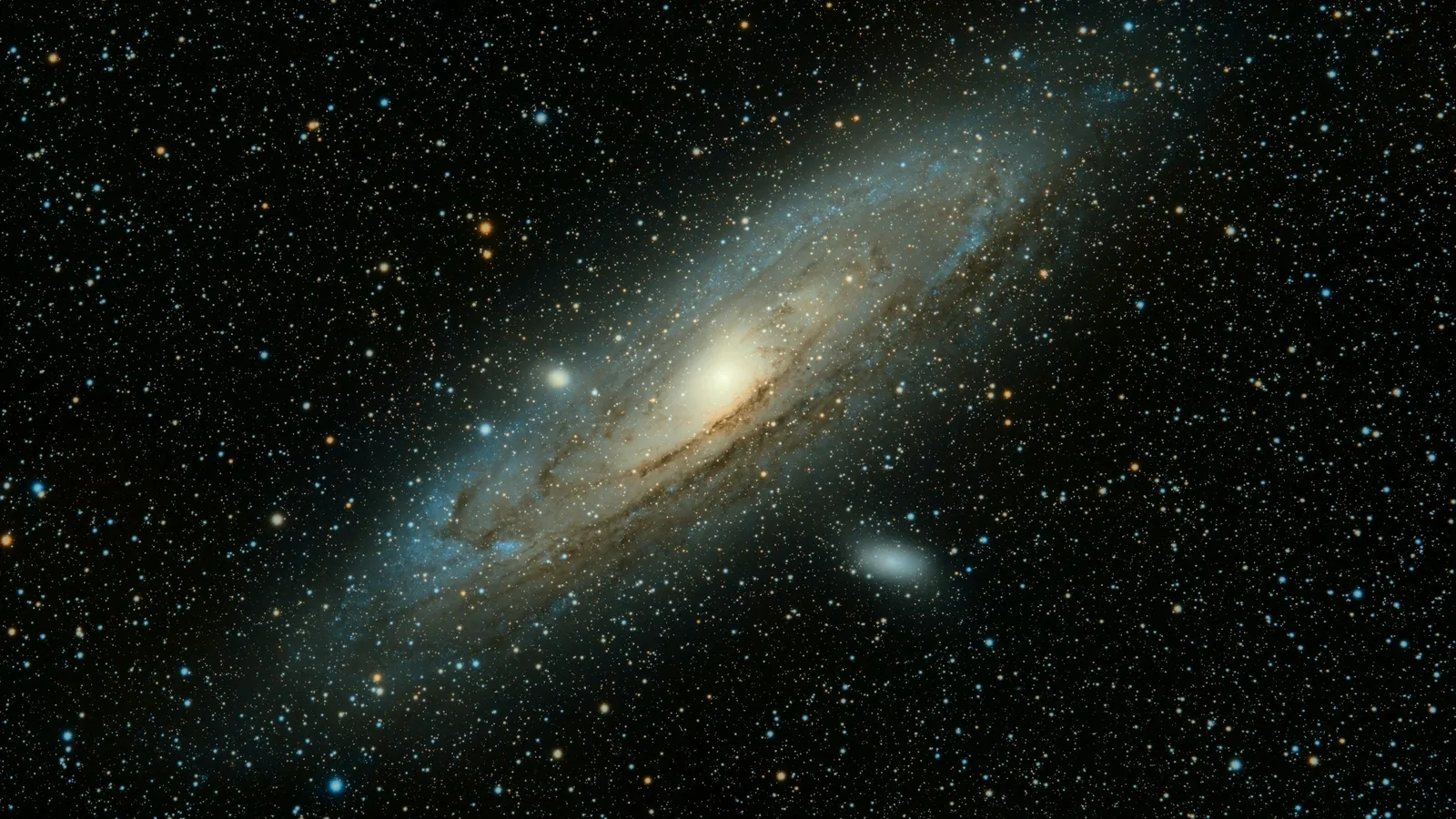 The Andromeda galaxy among countless stars