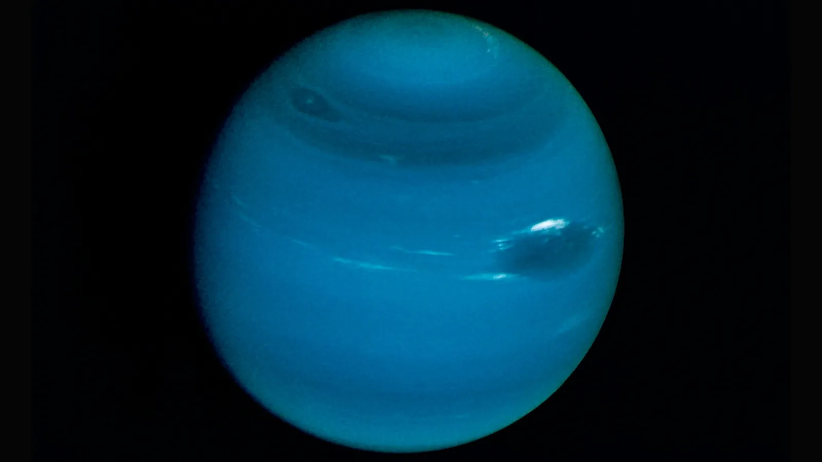 The blue planet Neptune against black space