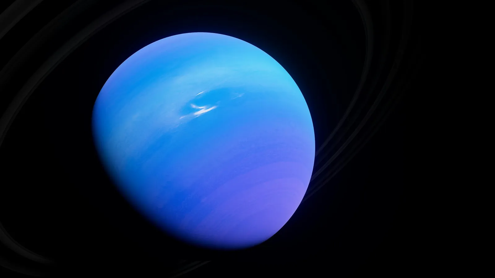 The blue planet Neptune on black
