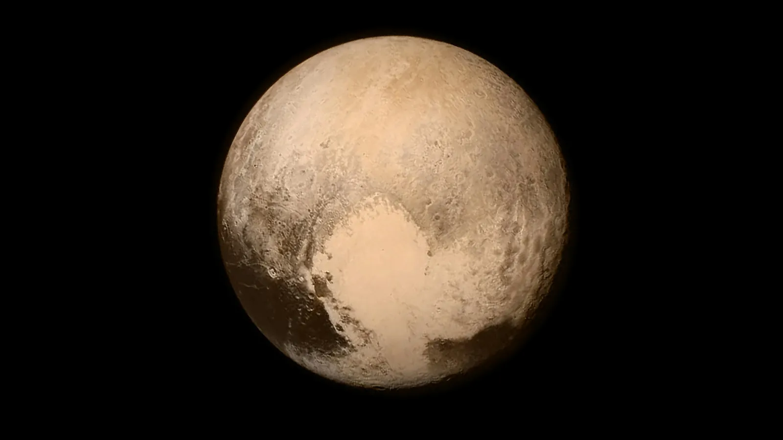 The dwarf planet Pluto against black space