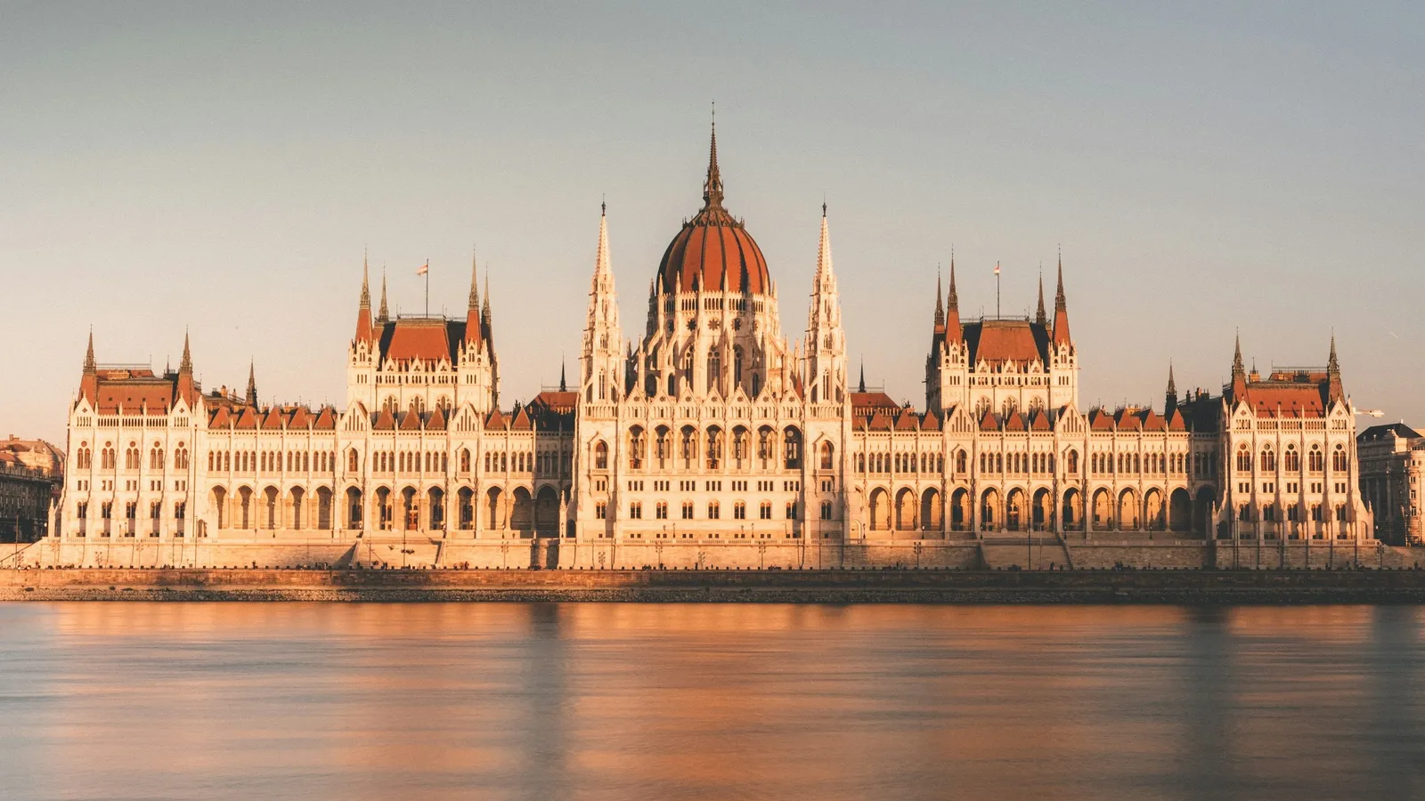 The Hungarian Parliament building beside the Danube in Budapest