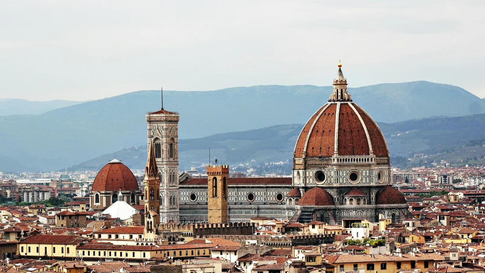 The red-tiled dome of Florence Cathedral above the city