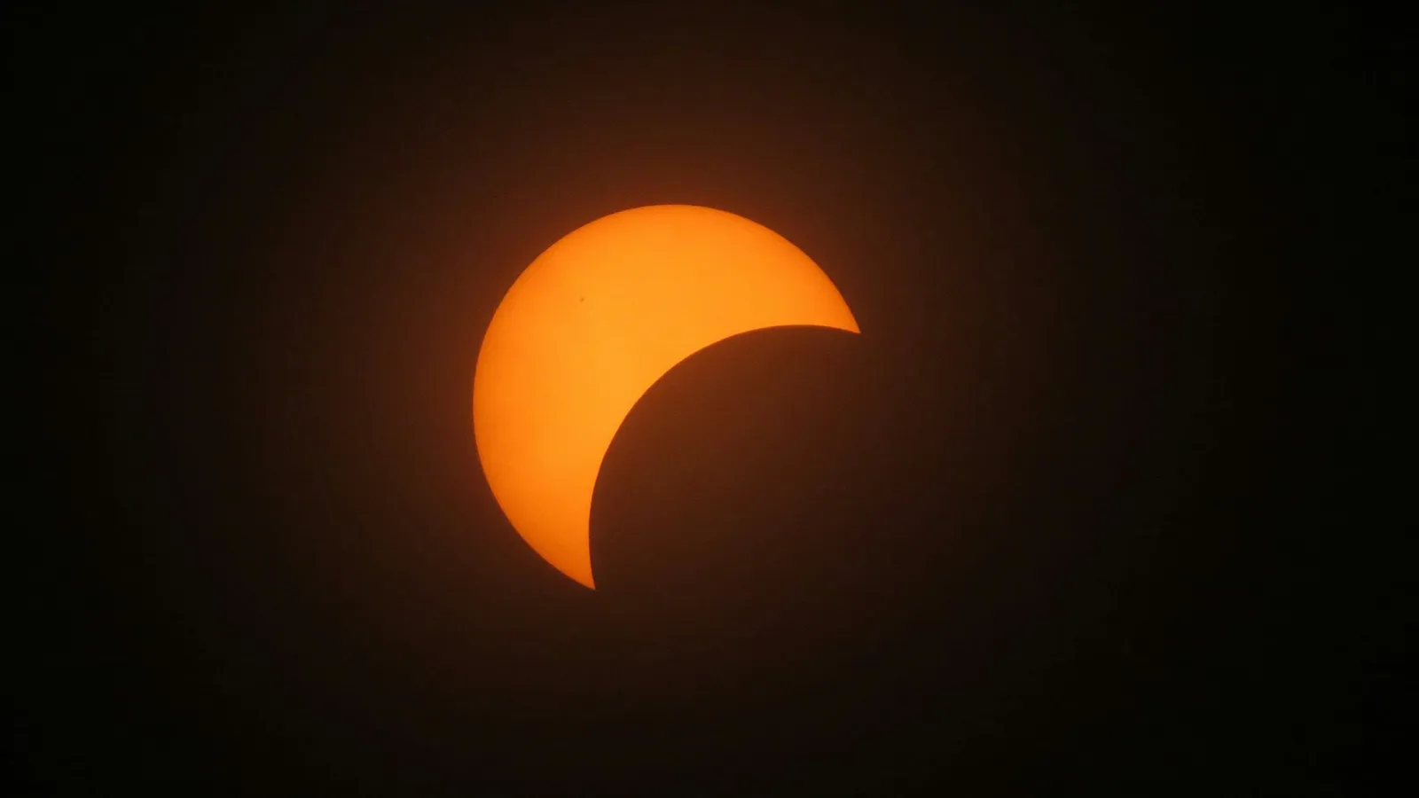 The Sun partly covered during an eclipse